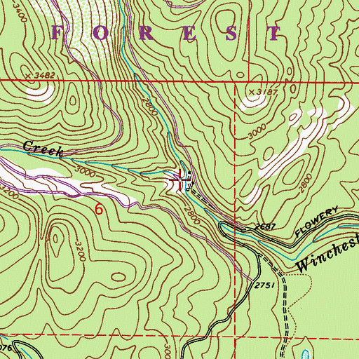 Topographic Map of Graham Creek, WA
