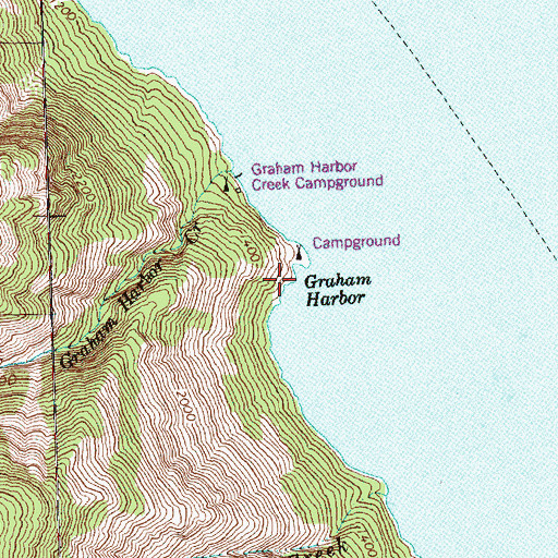 Topographic Map of Graham Harbor, WA