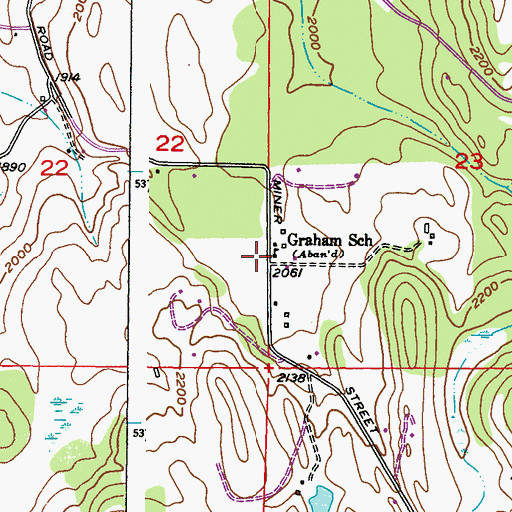 Topographic Map of Graham School, WA
