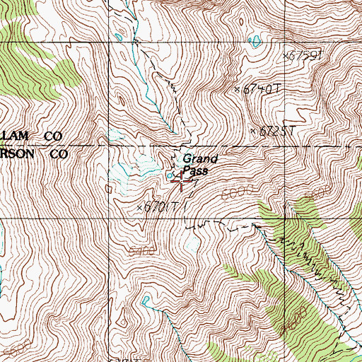 Topographic Map of Grand Pass, WA