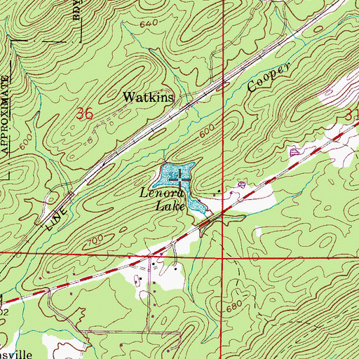 Topographic Map of Lenora Lake, AL