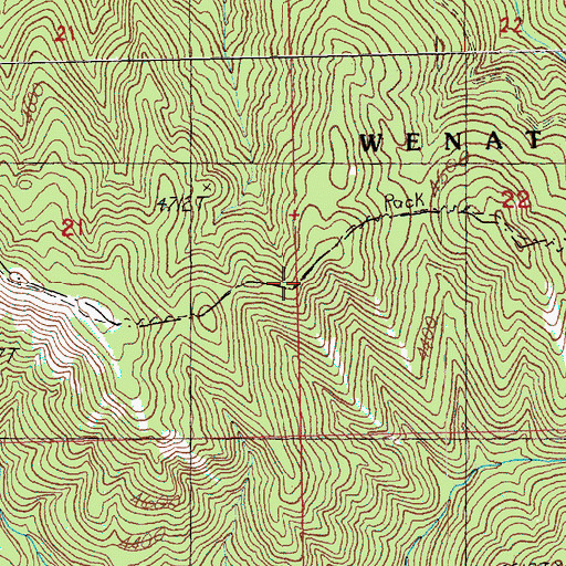 Topographic Map of Granite Creek Trail, WA