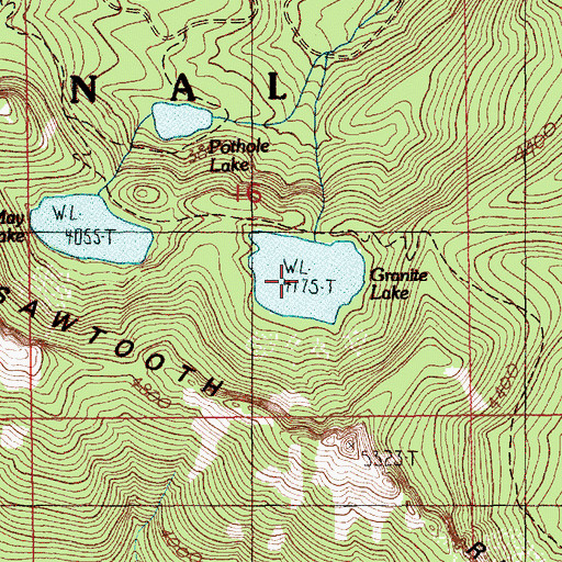 Topographic Map of Granite Lake, WA