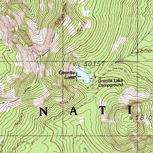 Topographic Map of Granite Lake, WA