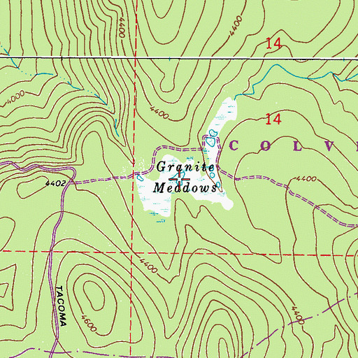 Topographic Map of Granite Meadows, WA
