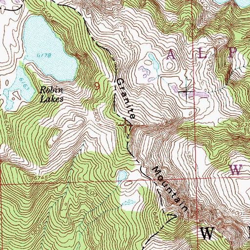 Topographic Map of Granite Mountain, WA
