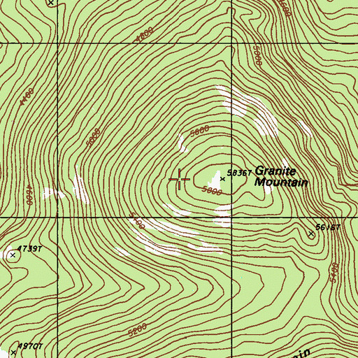 Topographic Map of Granite Mountain, WA
