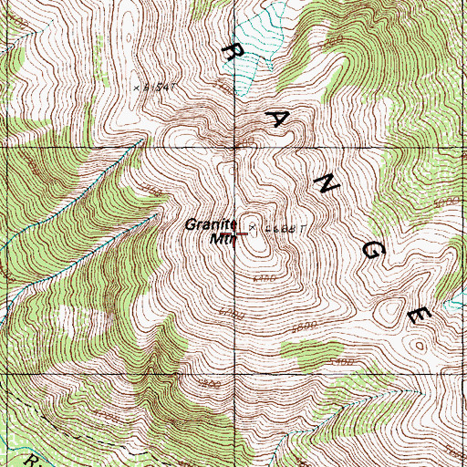 Topographic Map of Granite Mountain, WA