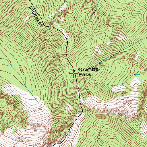 Topographic Map of Granite Pass, WA