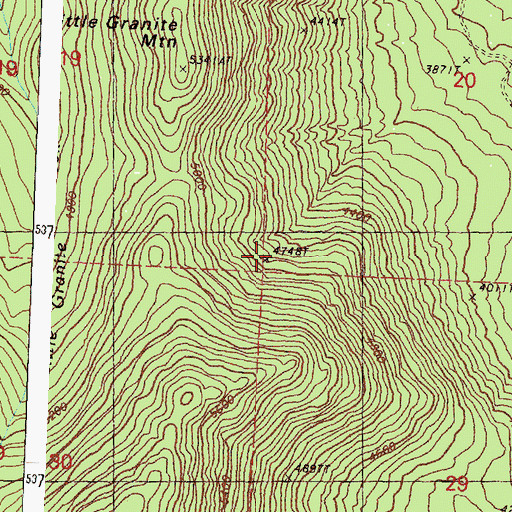 Topographic Map of Granite Trail, WA