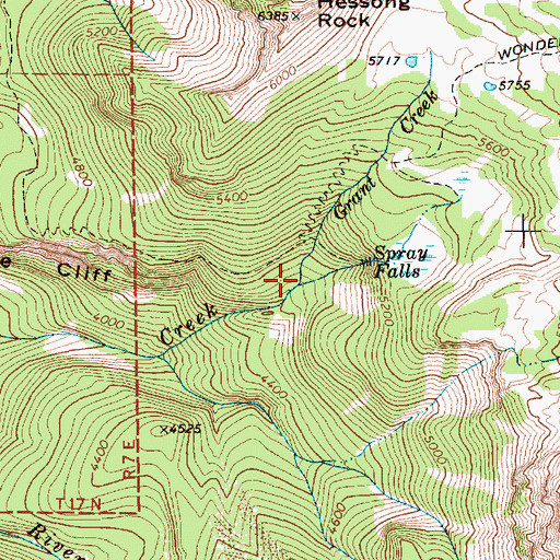 Topographic Map of Grant Creek, WA