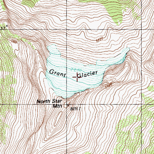 Topographic Map of Grant Glacier, WA