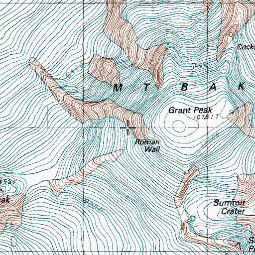 Topographic Map of Grant Peak, WA