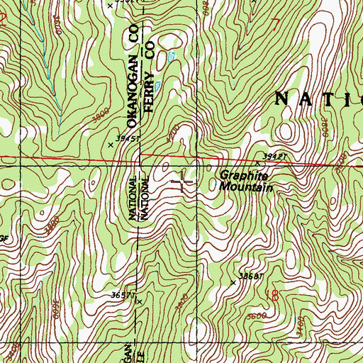 Topographic Map of Graphite Mountain, WA