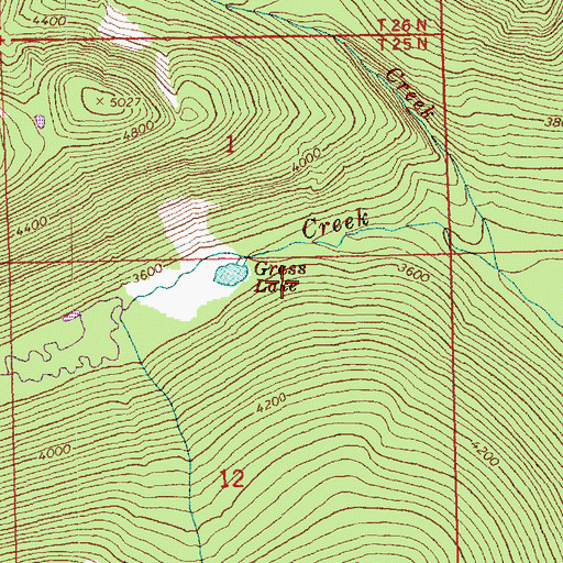 Topographic Map of Grass Lake, WA