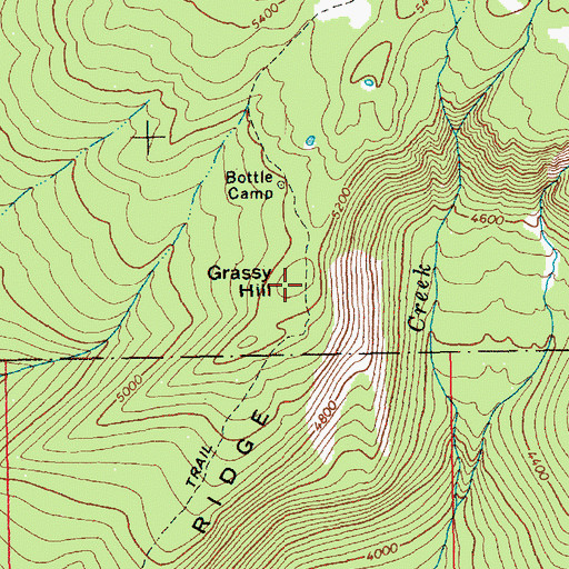 Topographic Map of Grassy Hill, WA