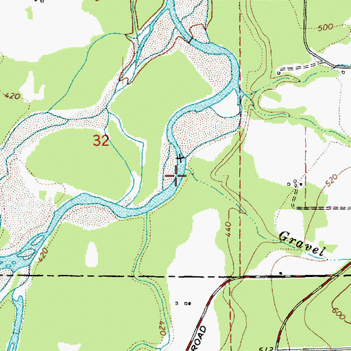 Topographic Map of Gravel Creek, WA