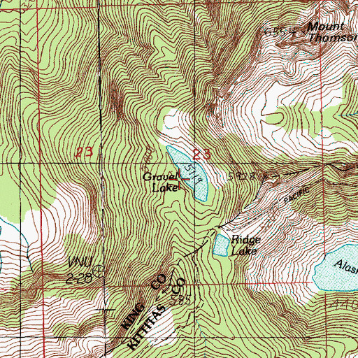 Topographic Map of Gravel Lake, WA