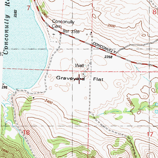 Topographic Map of Graveyard Flat, WA