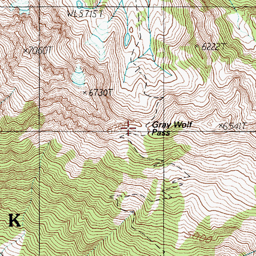 Topographic Map of Gray Wolf Pass, WA