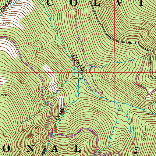 Topographic Map of Grease Creek, WA