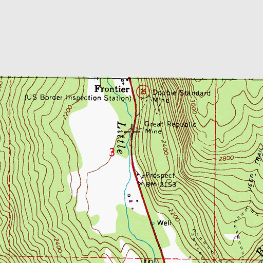 Topographic Map of Great Republic Mine, WA