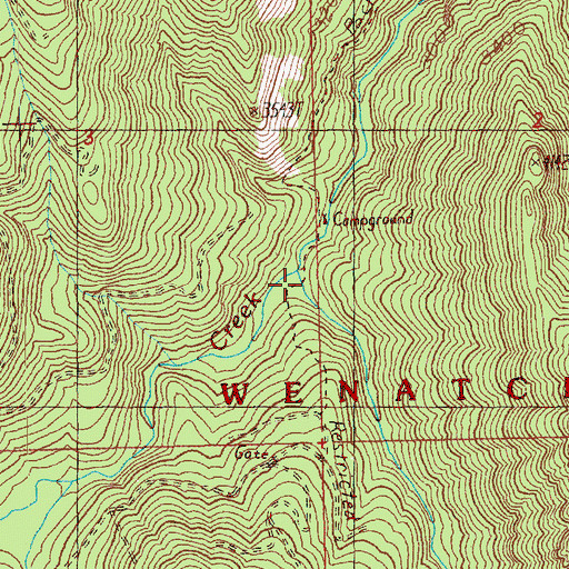Topographic Map of Greek Creek, WA