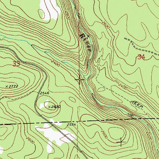 Topographic Map of Green Canyon Creek, WA