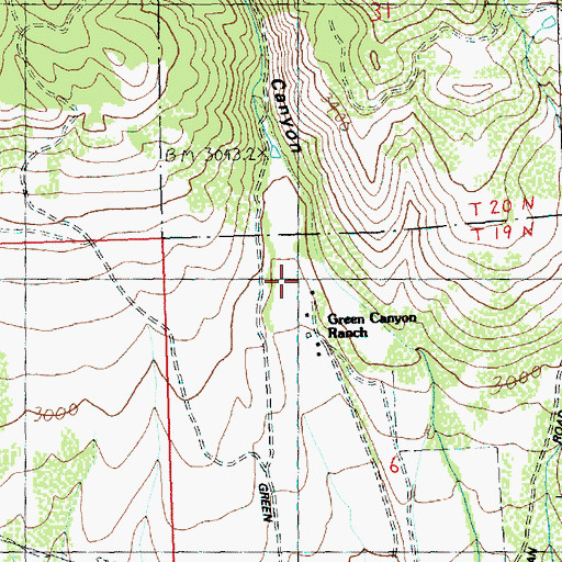 Topographic Map of Green Canyon Ranch, WA