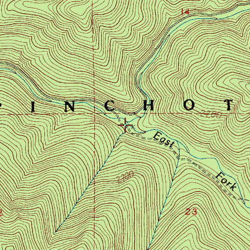 Topographic Map of Green Fork, WA