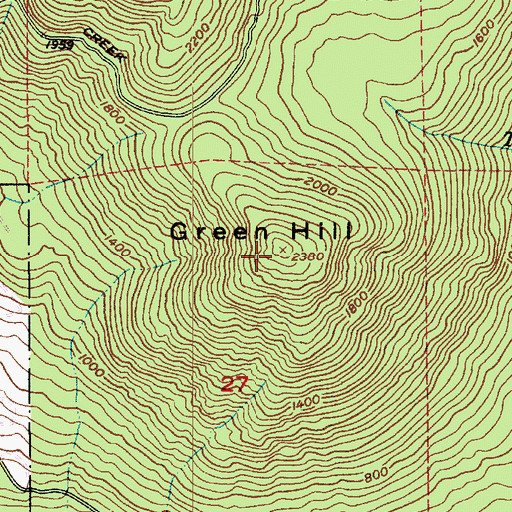 Topographic Map of Green Hill, WA
