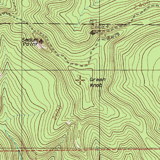 Topographic Map of Green Knob, WA
