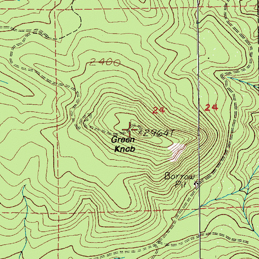 Topographic Map of Green Knob, WA