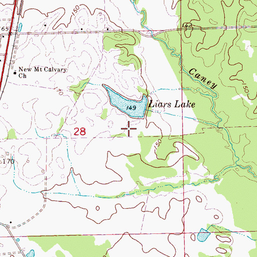 Topographic Map of Liars Lake, AL