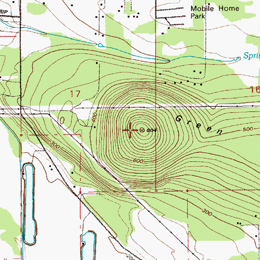 Topographic Map of Green Mountain, WA