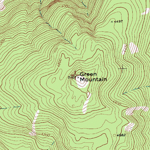 Topographic Map of Green Mountain, WA