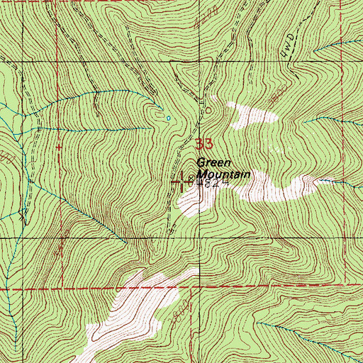 Topographic Map of Green Mountain, WA