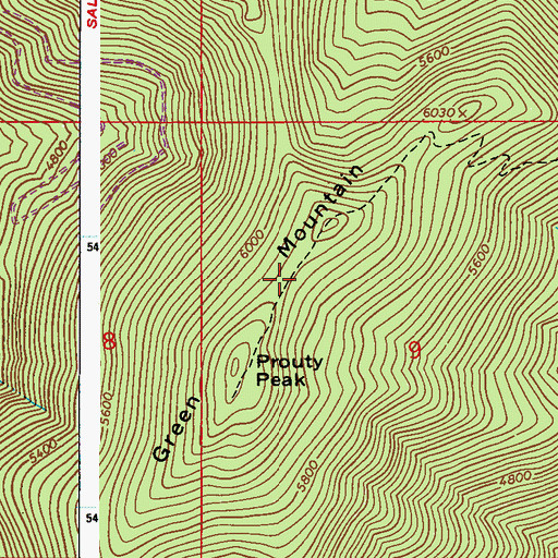 Topographic Map of Green Mountain, WA