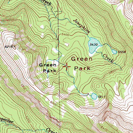 Topographic Map of Green Park, WA