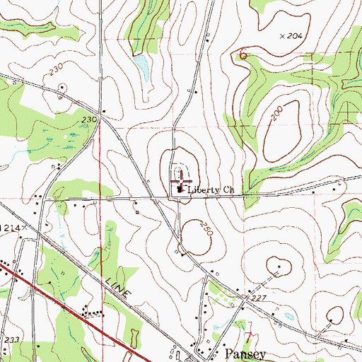 Topographic Map of Liberty Baptist Church, AL