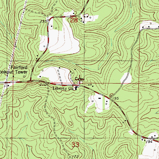 Topographic Map of Liberty Baptist Church, AL