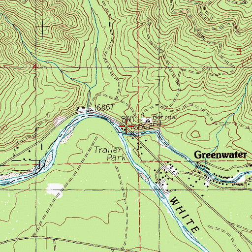 Topographic Map of Greenwater River, WA