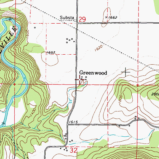 Topographic Map of Greenwood, WA