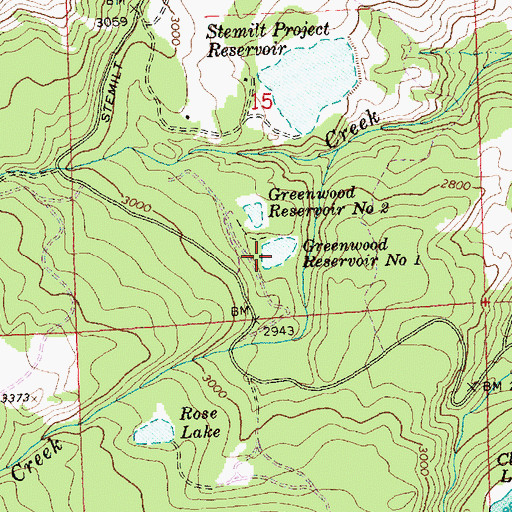 Topographic Map of Greenwood Reservoir Number One, WA