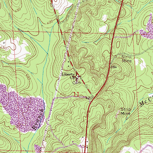 Topographic Map of Liberty Methodist Church, AL