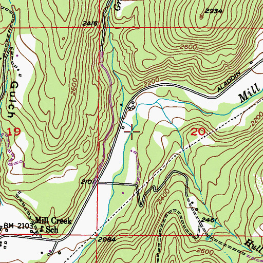 Topographic Map of Grevit Creek, WA