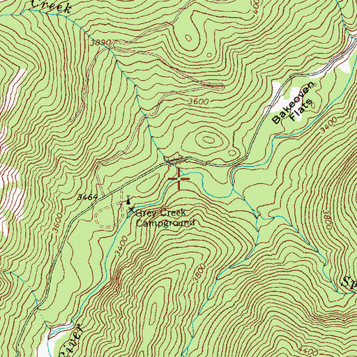 Topographic Map of Grey Creek, WA