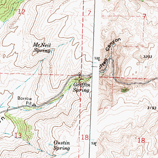 Topographic Map of Griffin Spring, WA