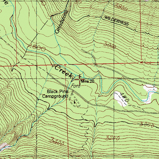 Topographic Map of Grindstone Creek, WA