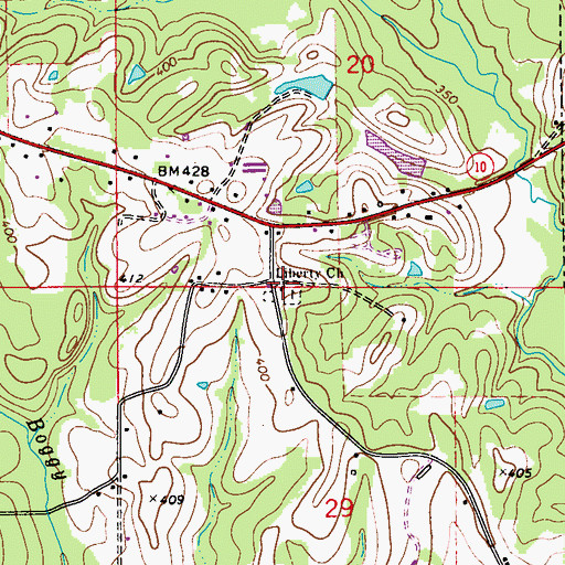 Topographic Map of Liberty Methodist Church, AL